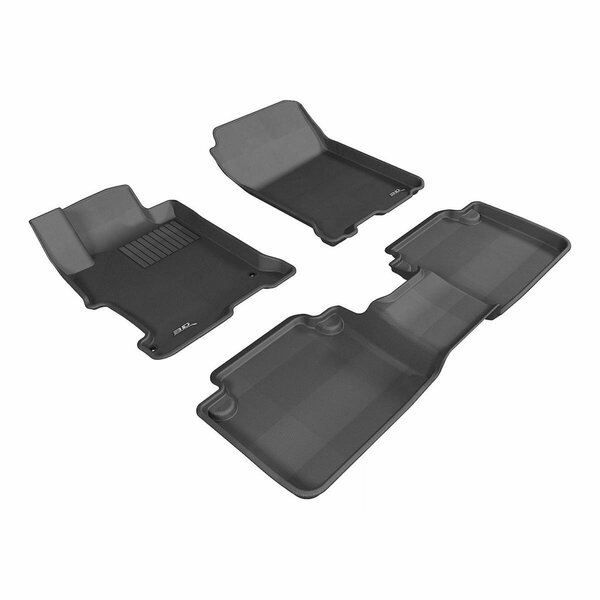 3D Maxpider Kagu R1 R2 Floor Mat for 2019 Honda Passport, Black L1HD10201509